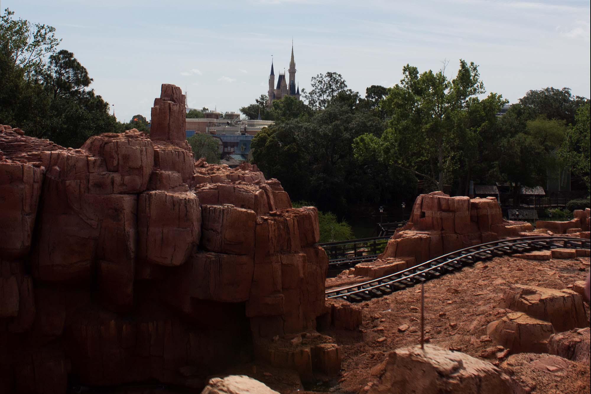 Frontierland  - View of the Castle from Big Thunder Mountain Railroad