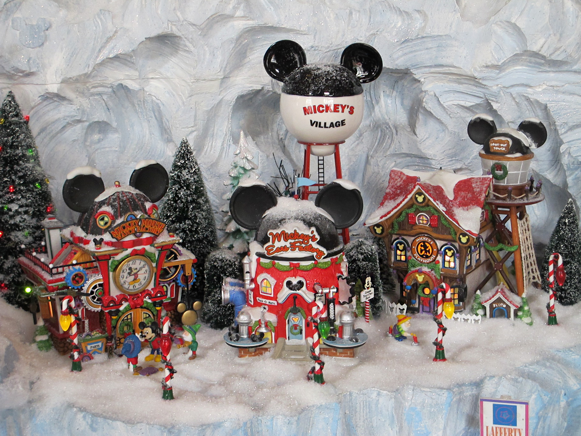 Christmas village display at Yacht Club