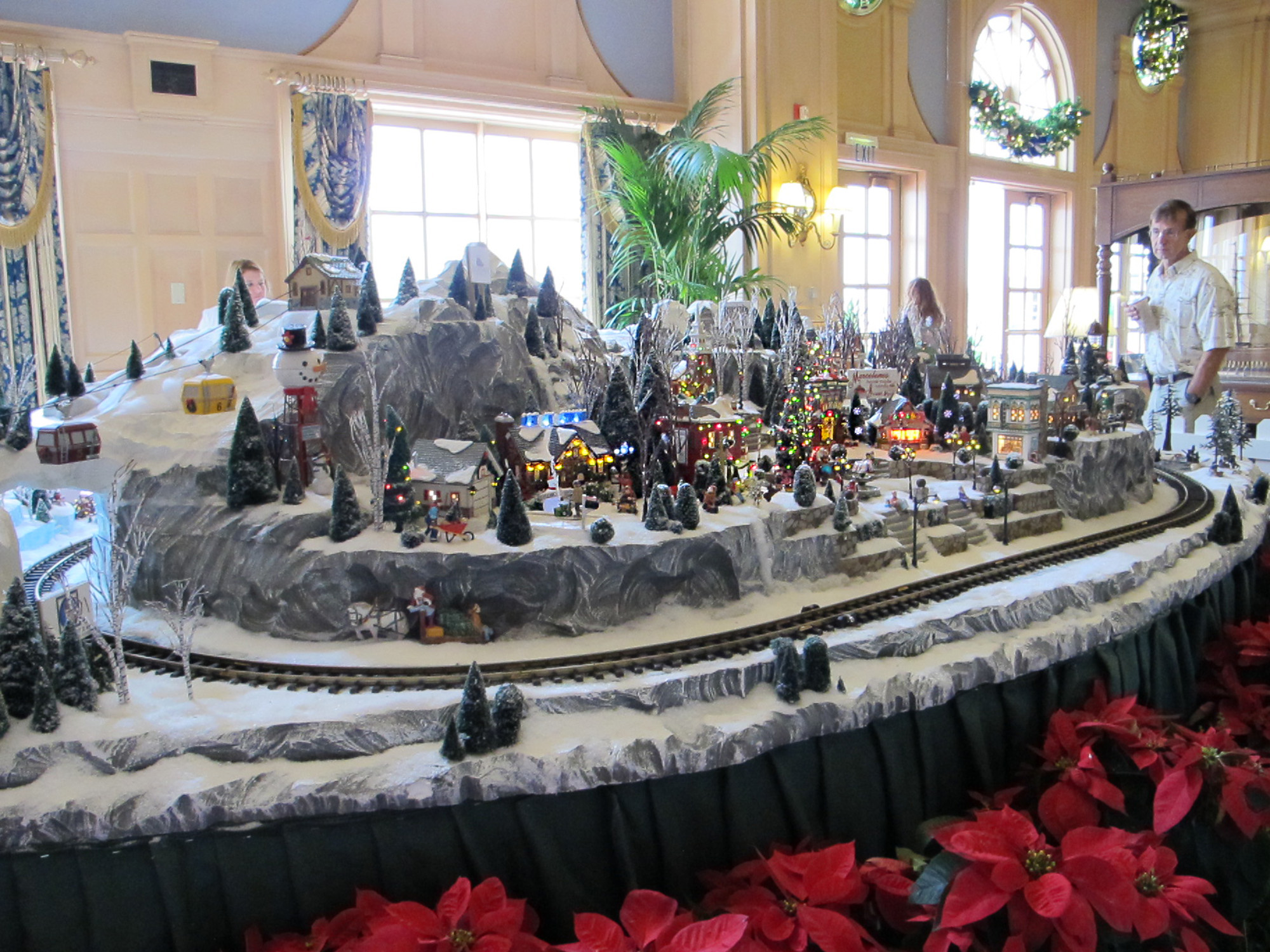 Christmas village display at Yacht Club
