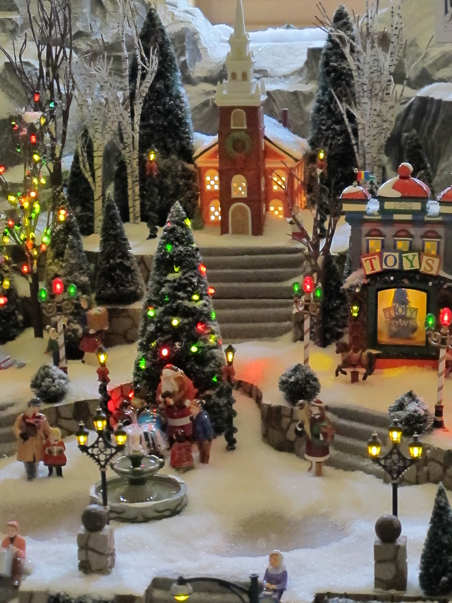 Christmas village display at Yacht Club