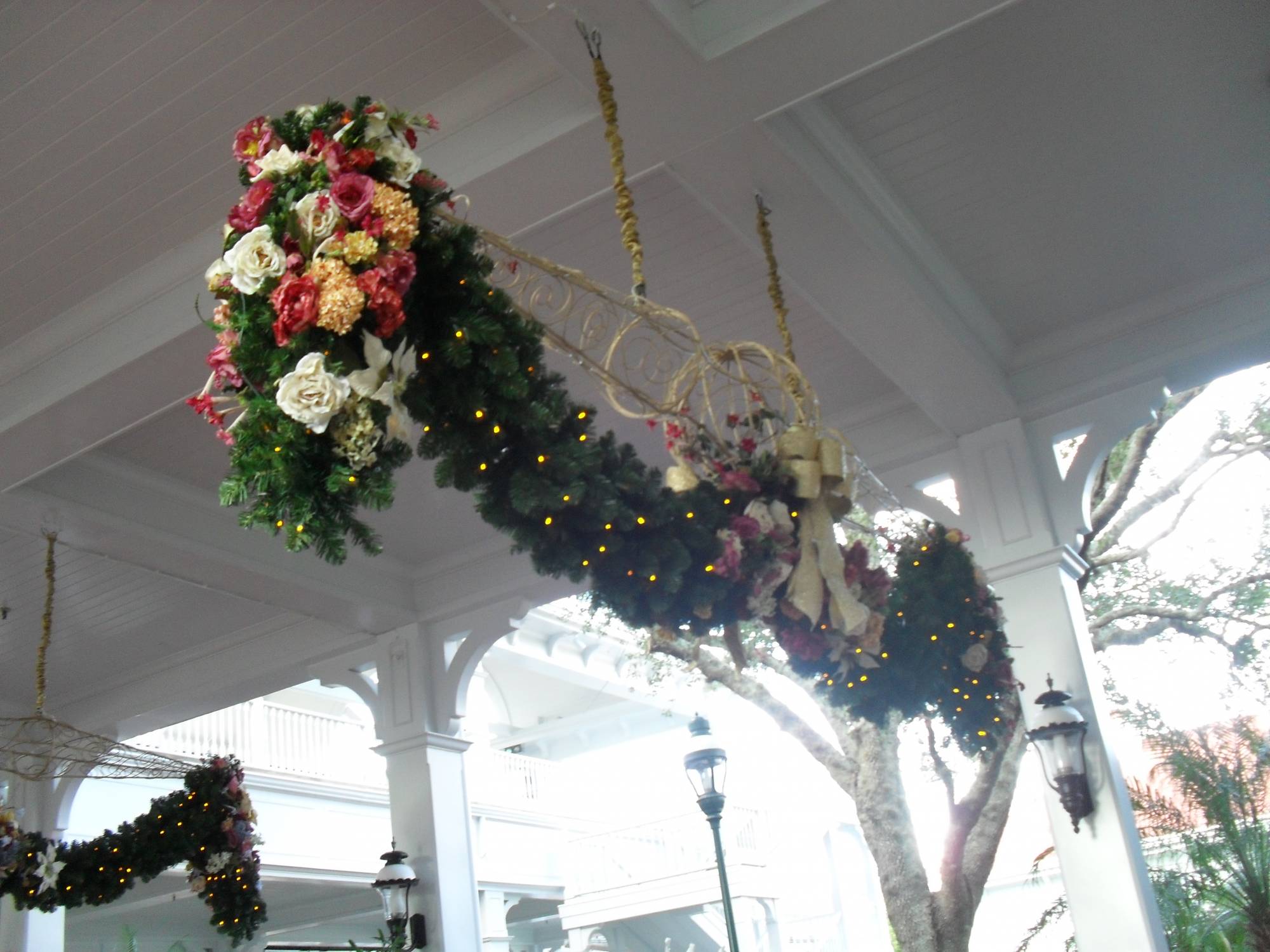 Grand Floridian Holiday Decorations Outside Garland