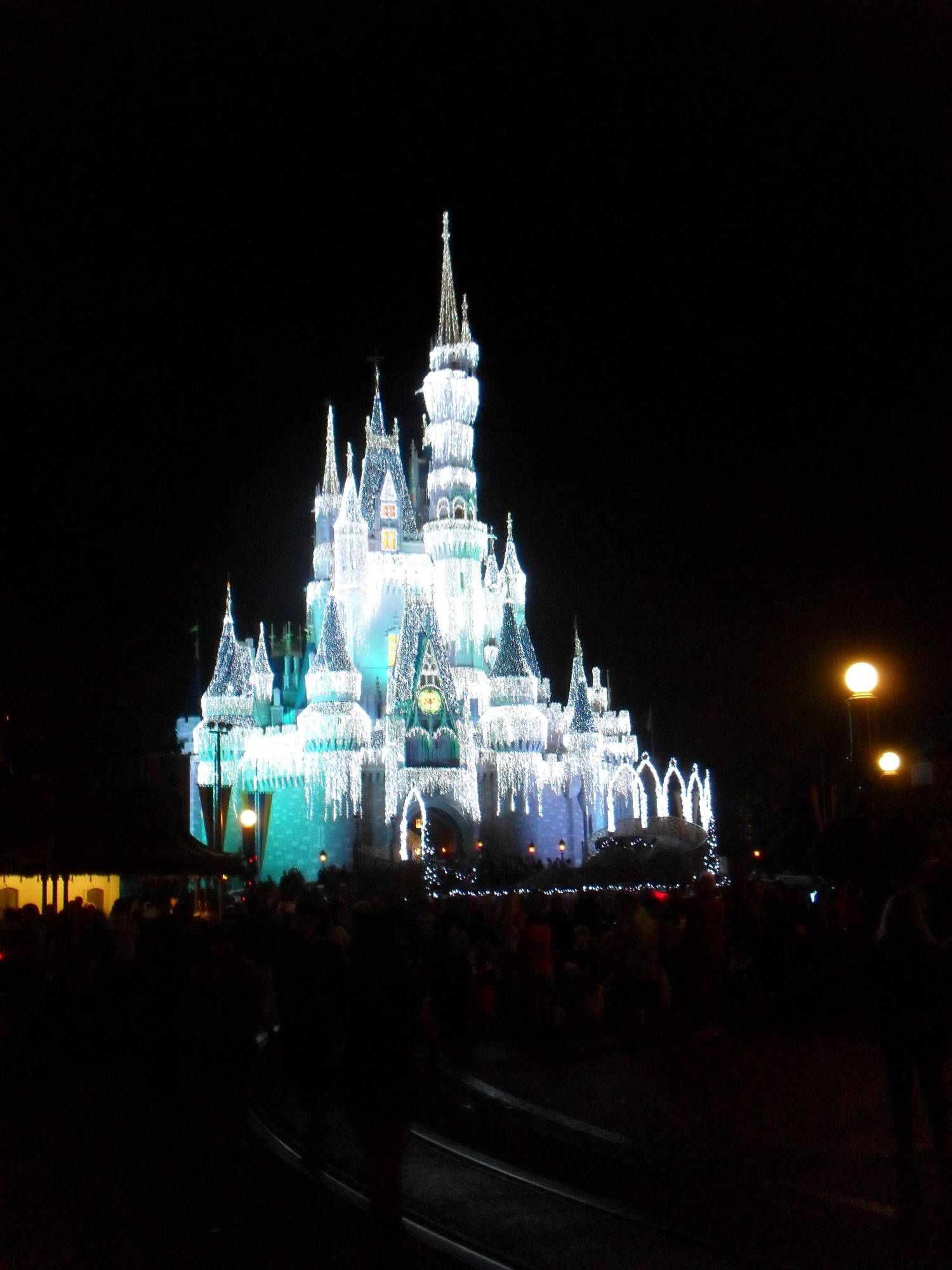 Cinderella's Castle with Christmas Lights