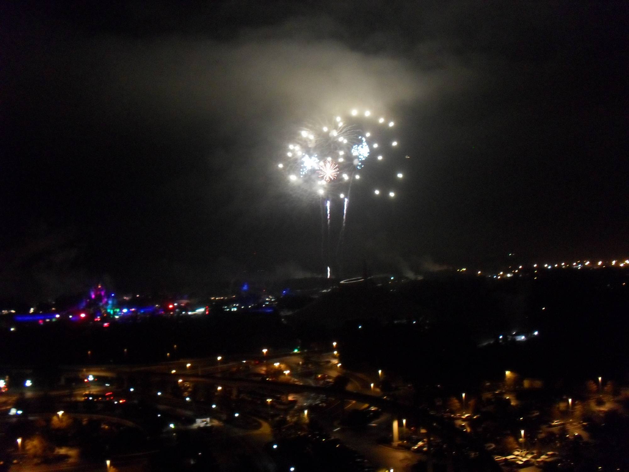 Magic Kingdom Fireworks from Observation Deck outside the California Grill