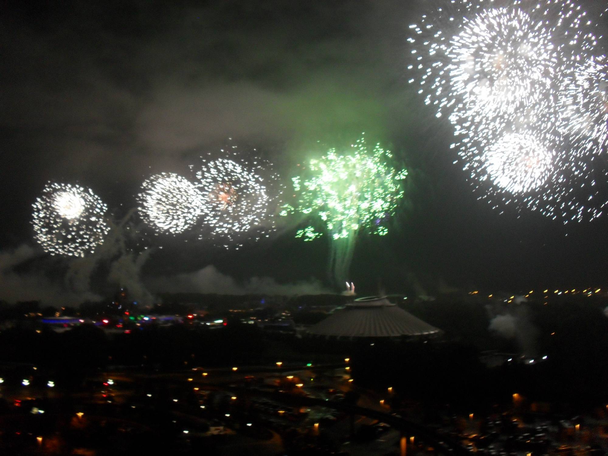 Magic Kingdom Fireworks from Observation Deck outside California Grill