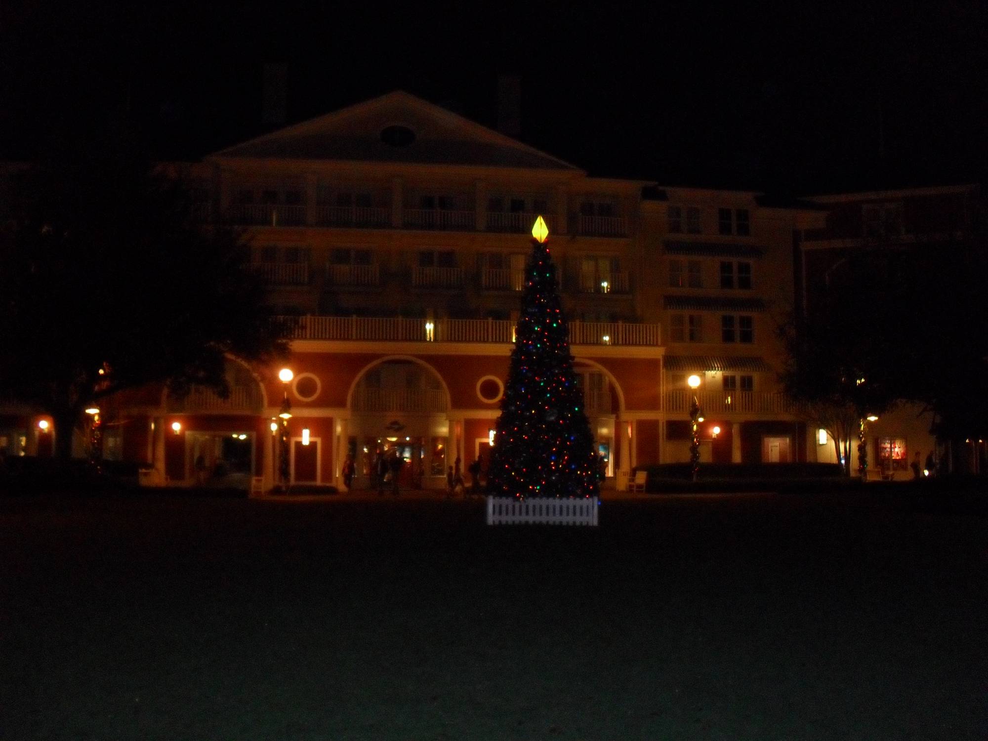 Christmas Tree outside the Boardwalk Inn and Villas