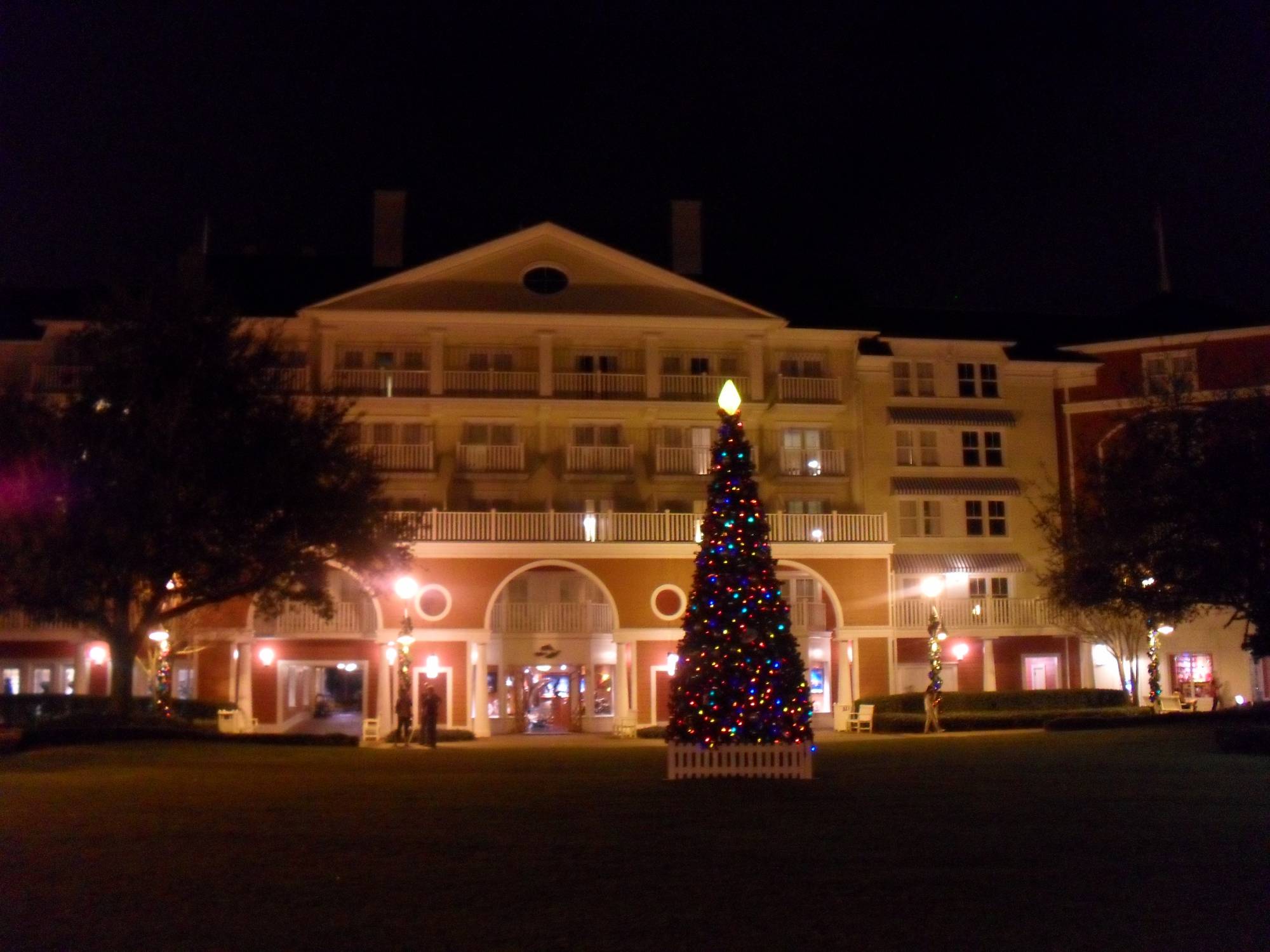 Christmas Tree outside the Boardwalk Inn and Villas