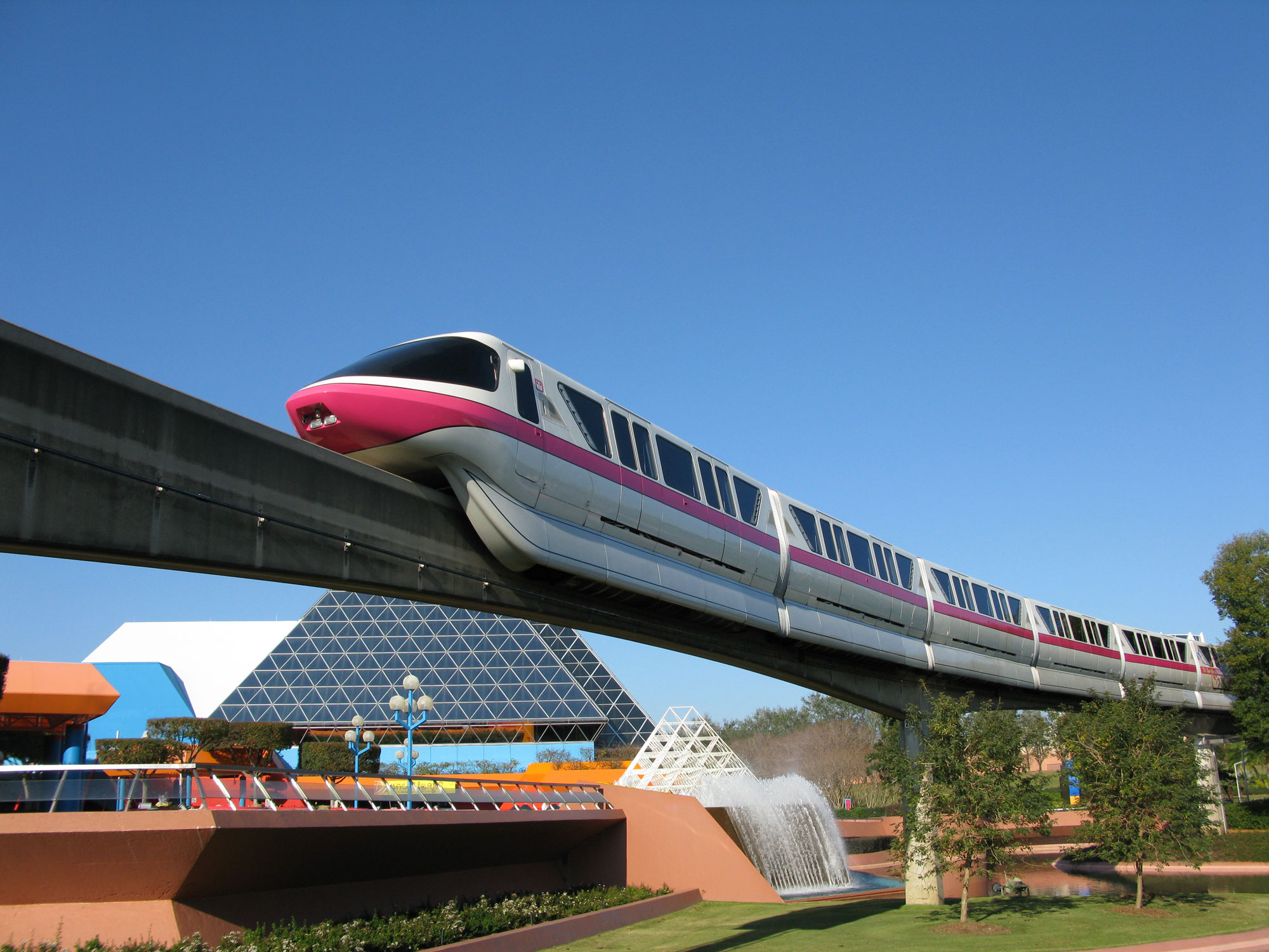 Epcot - Imagination Pavilion with Pink Monorail