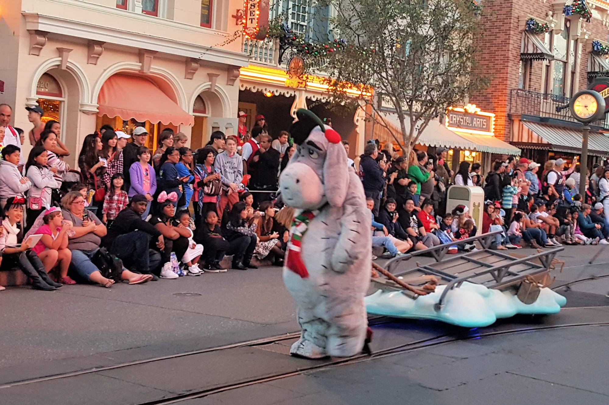 Disneyland Main Street USA Christmas Parade 2015 Eeyore