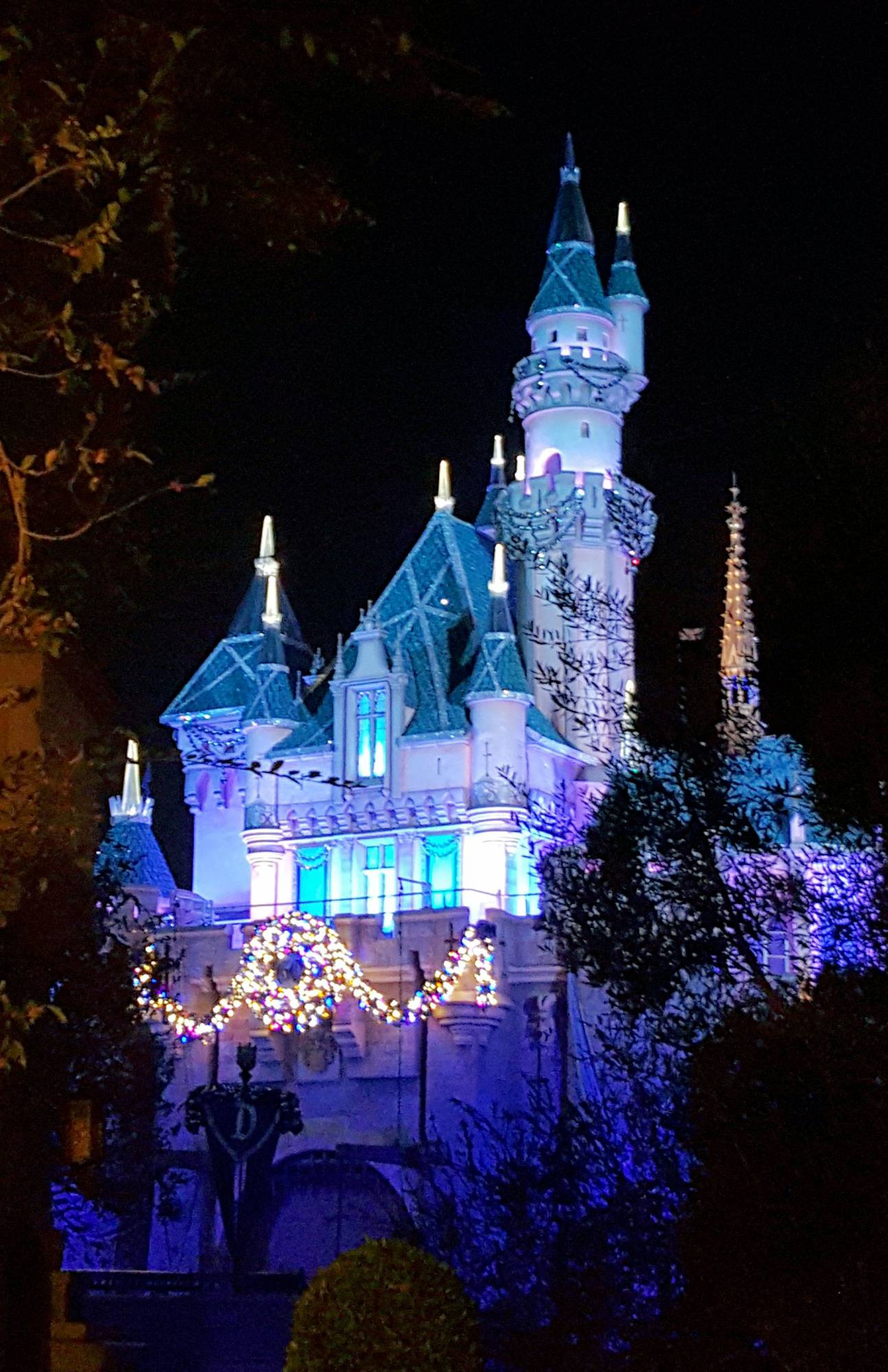 Disneyland Sleeping Beauty Castle Diamond Celebration nighttime view