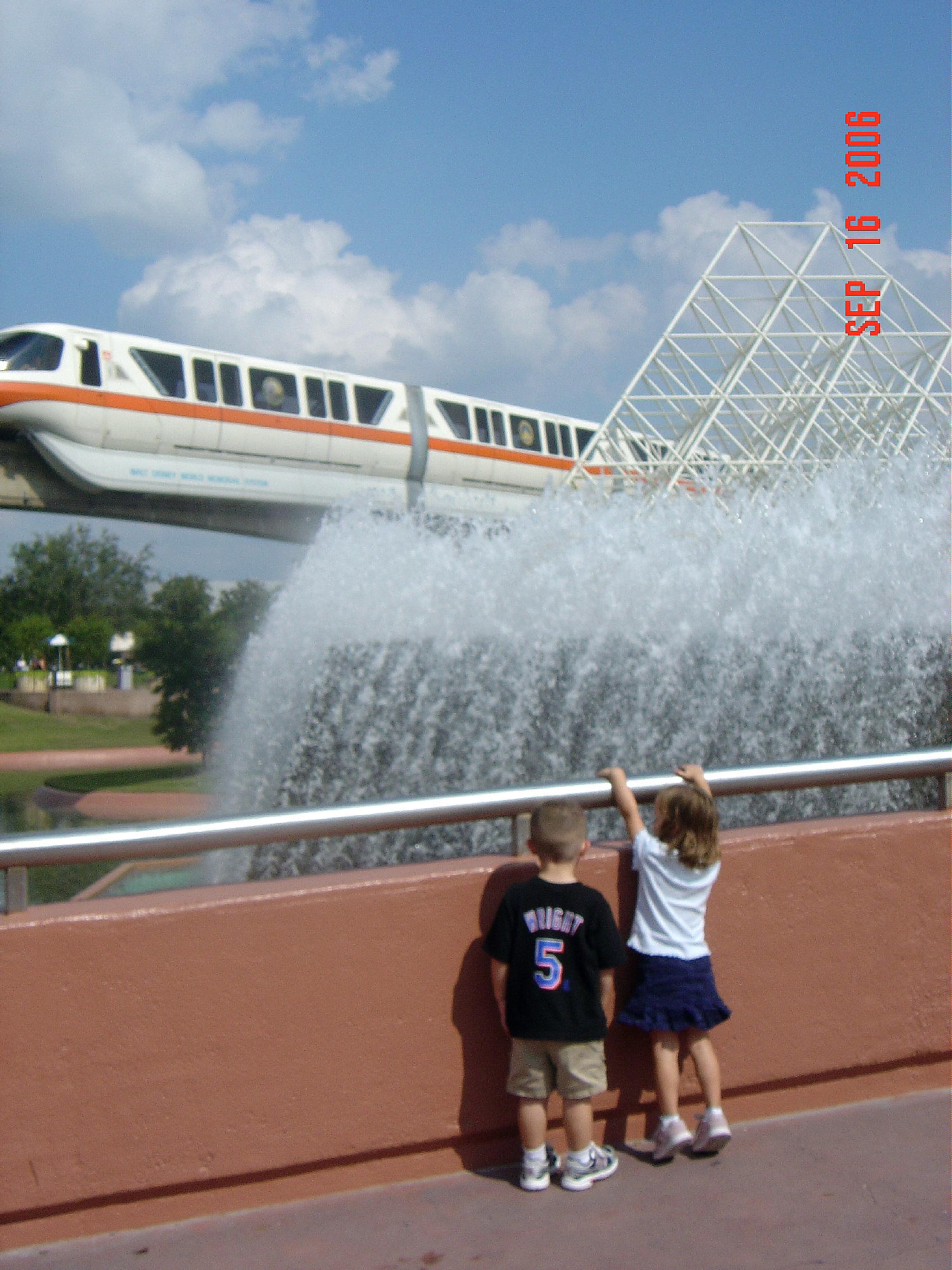 Monorail and Imagination Fountains