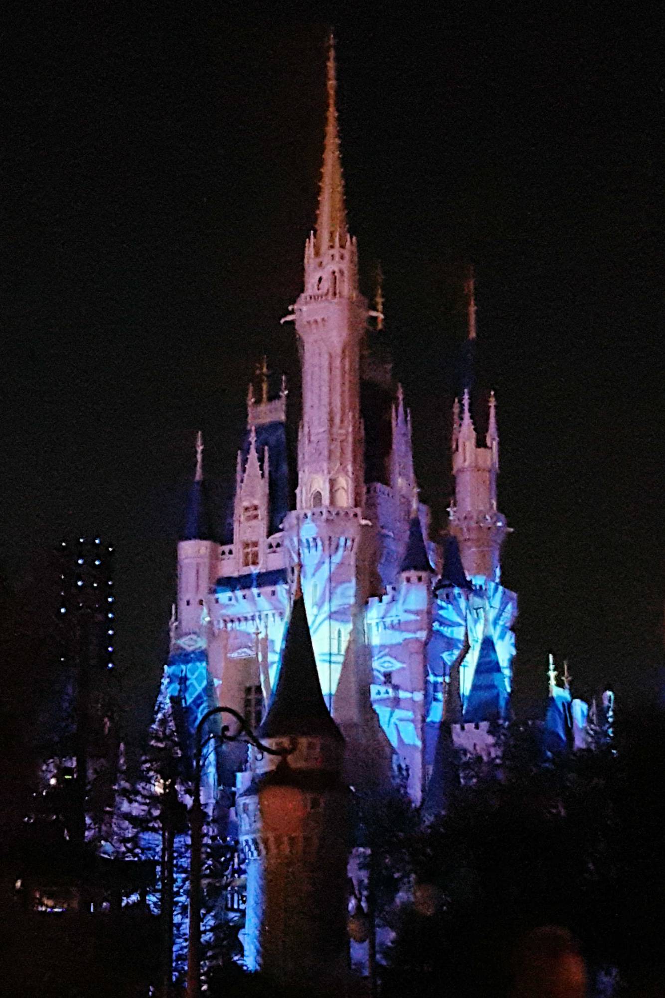 Magic Kingdom Cinderella Castle--A Frozen Holiday Wish