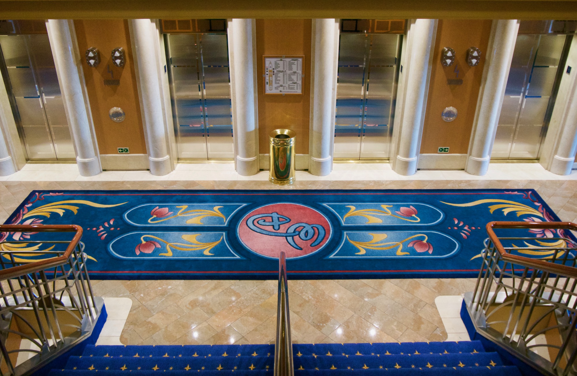 Elevator Lobby Carpeting on the Reimagined Disney Wonder