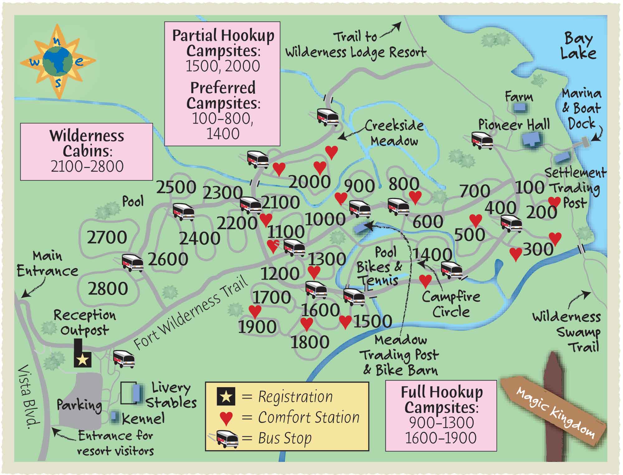 Fort Wilderness Color Map by PassPorter