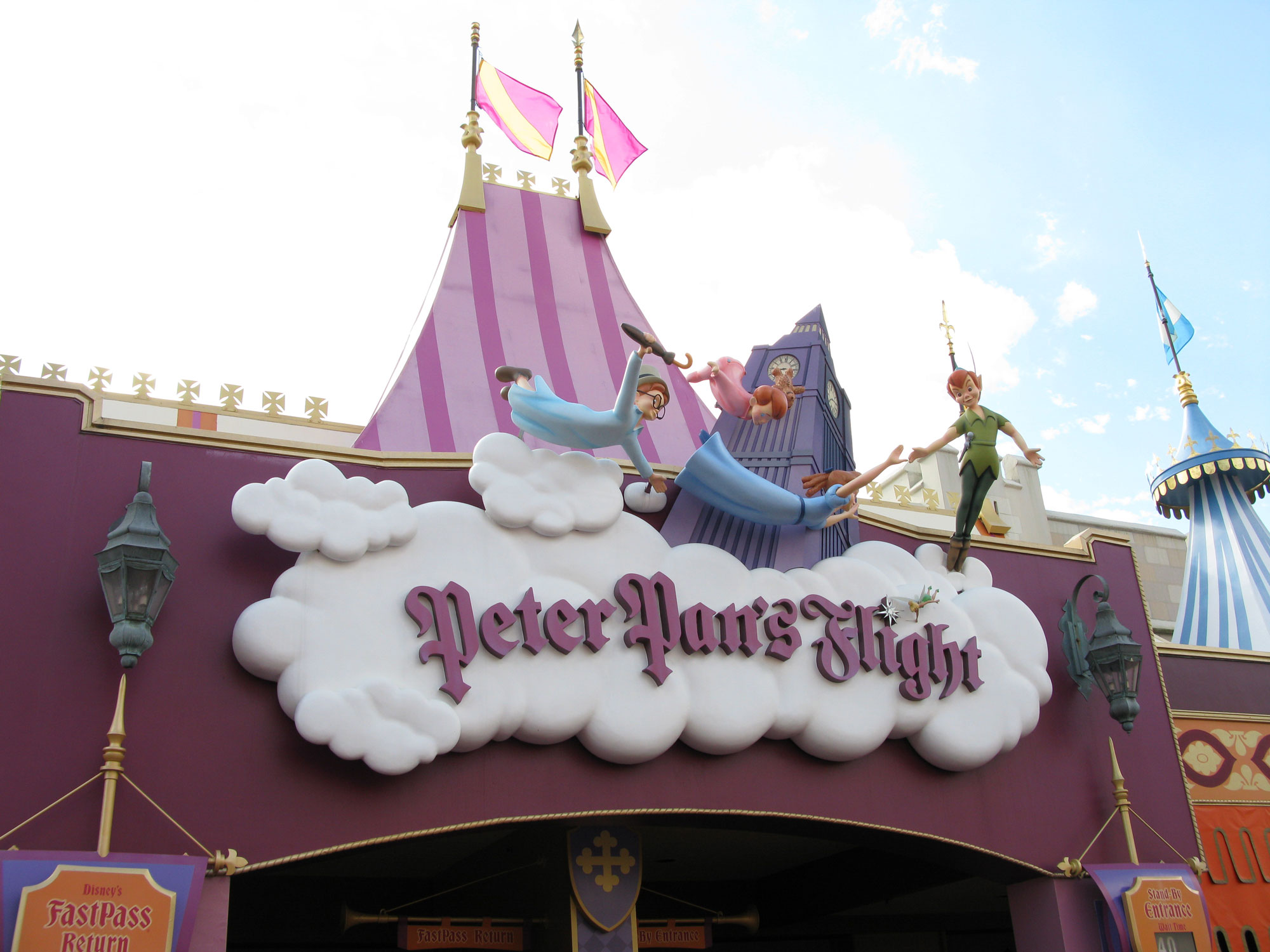 Peter Pan's Flight sign