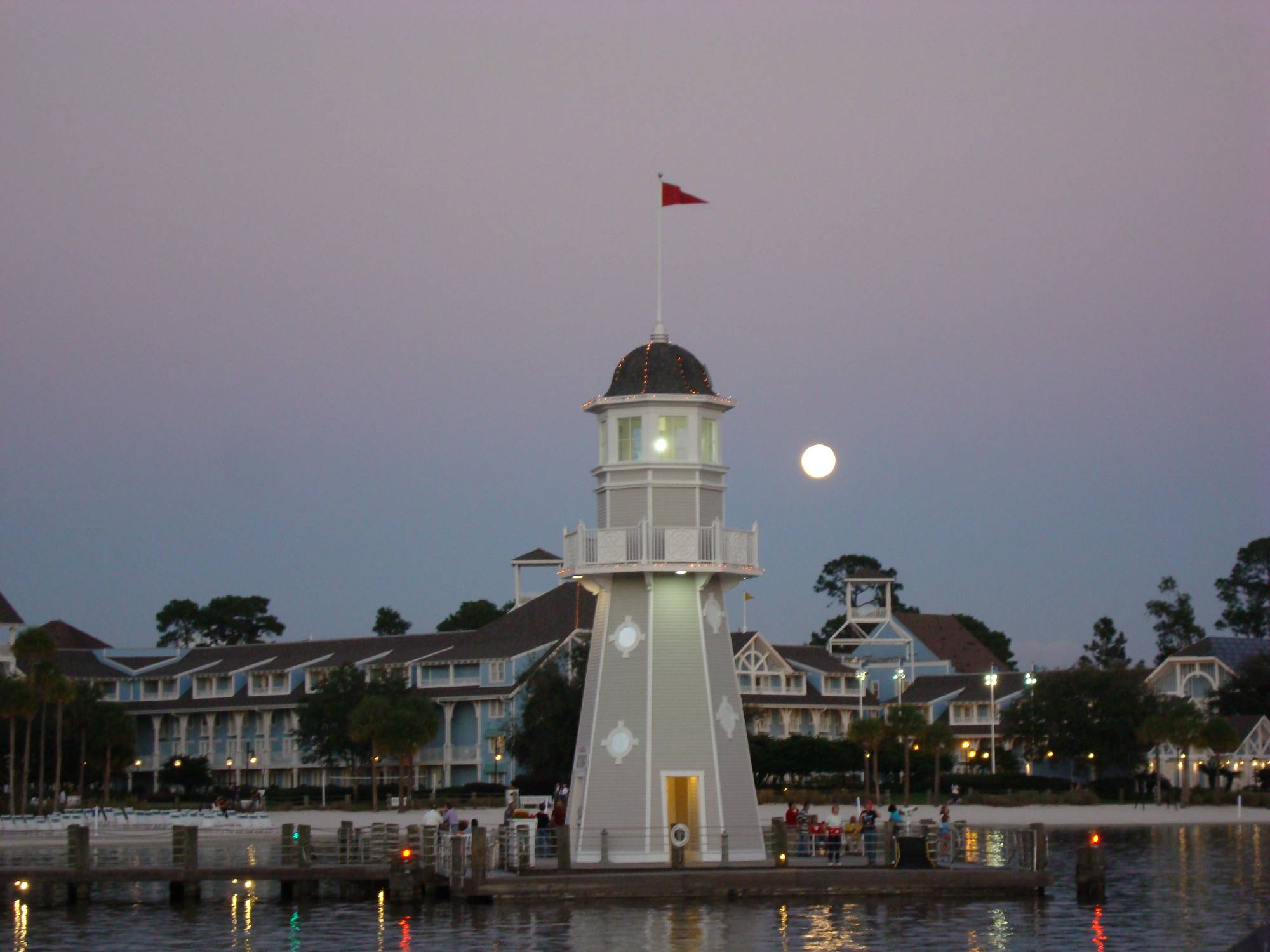 Yacht Club - lighthouse at twilight