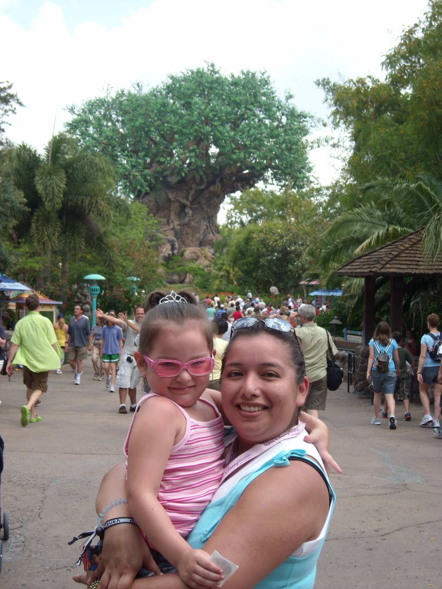 Priscilla &amp; Isabella in front of the Tree of Life