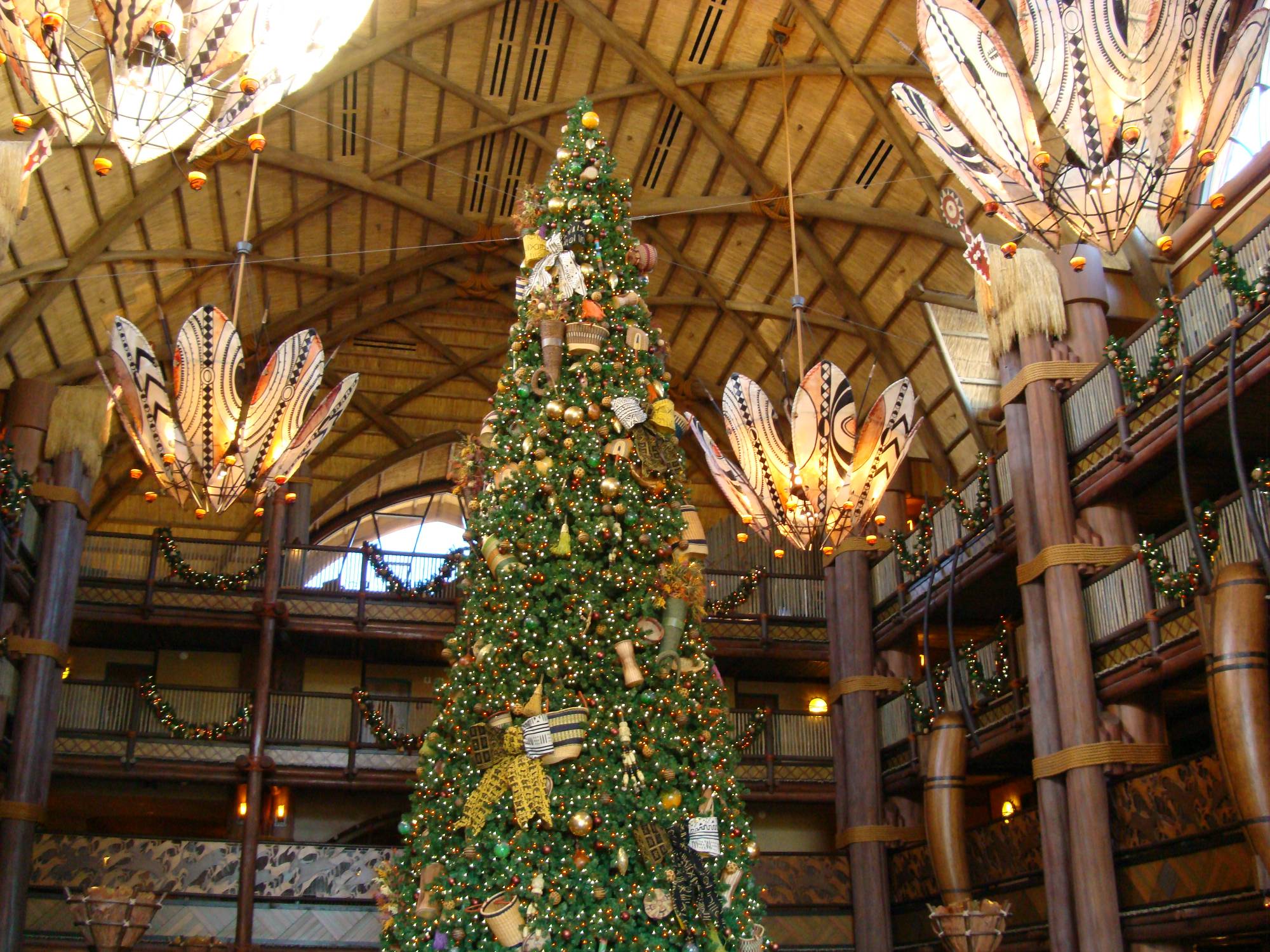 Animal Kingdom Lodge - lobby at Christmas