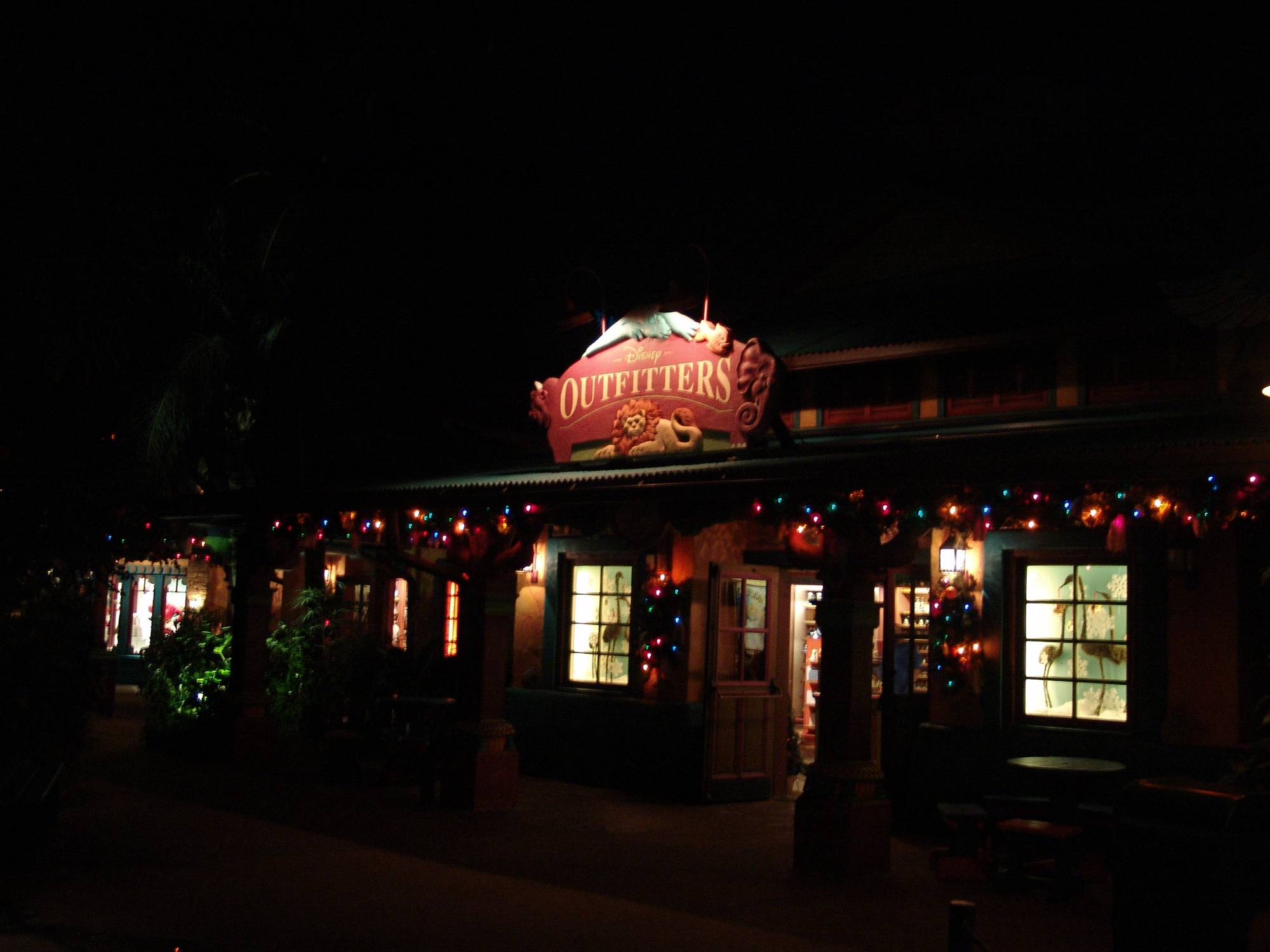 Discovery Island - shops at night