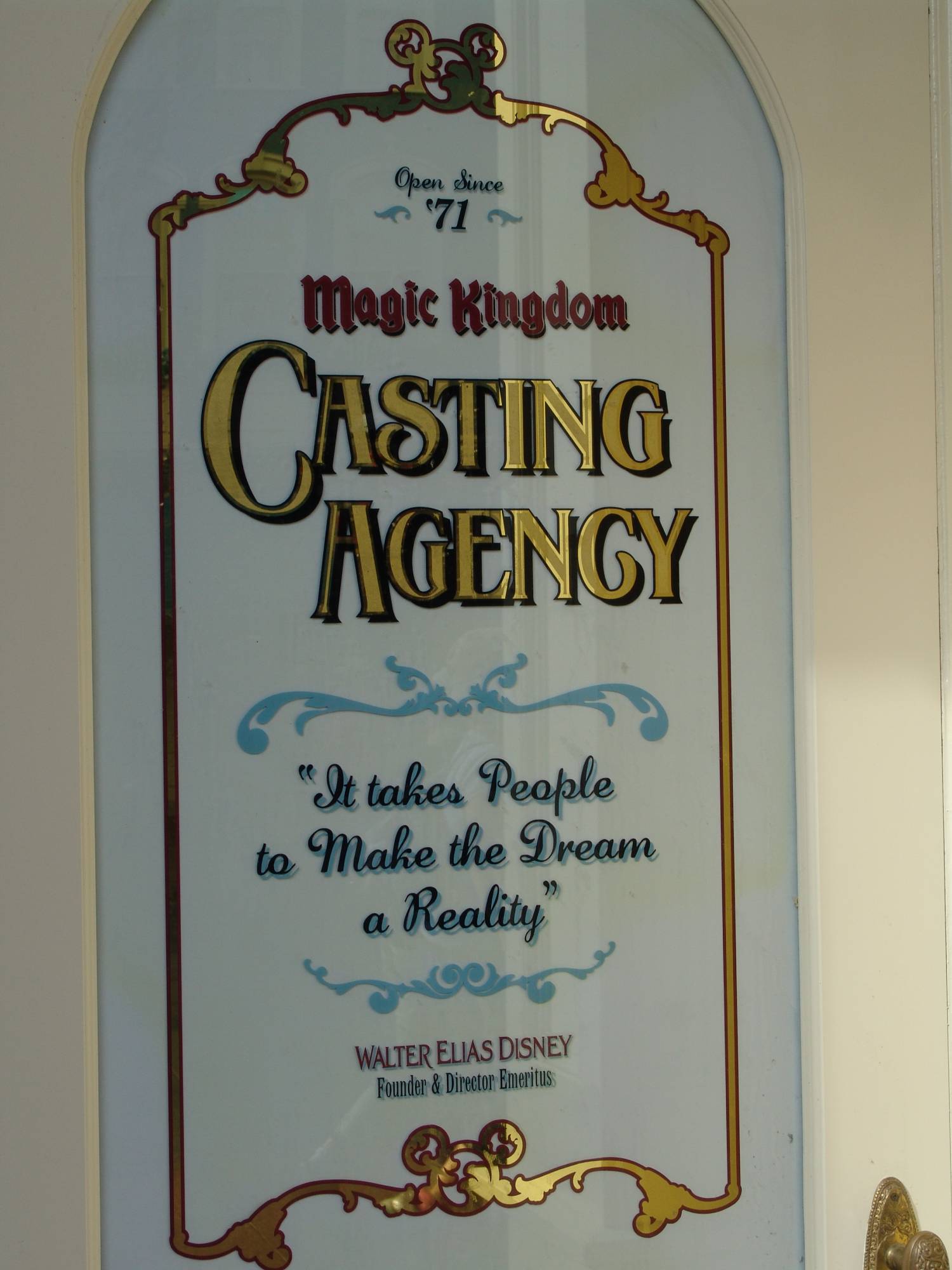 Magic Kingdom - Casting Agency sign